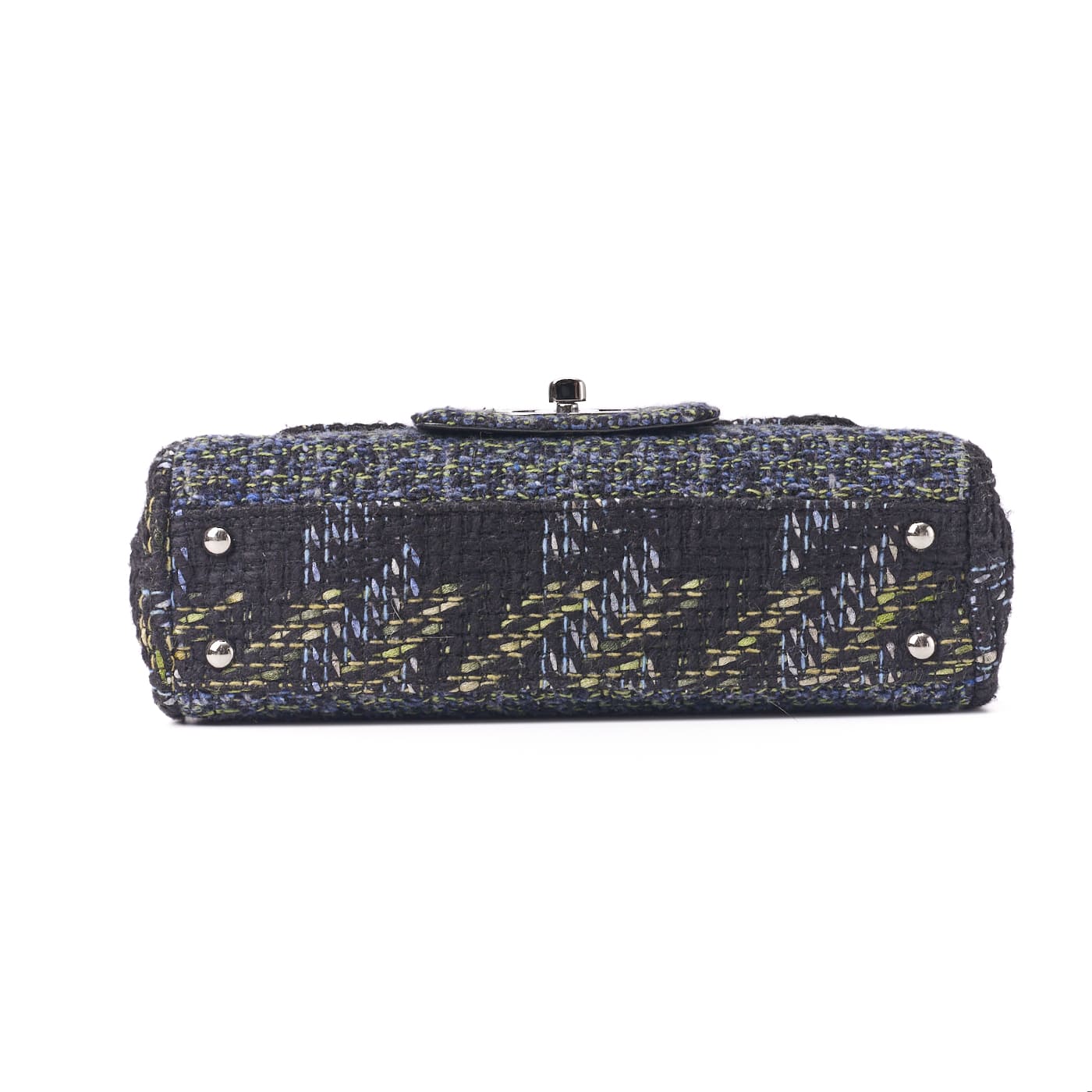 CHANEL Shoulder Bag, Coco Turn Lock, Tweed, Multicolor, Silver-Tone Hardware, Pre-Owned - Vintage La Charme