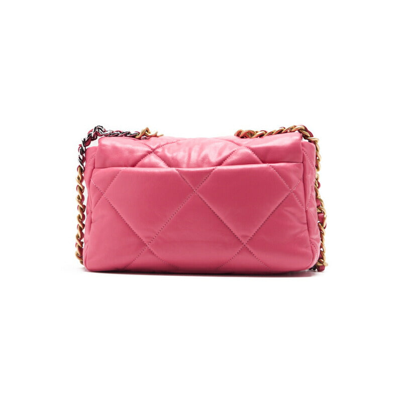 CHANEL 19 Tote Bag Matelasse 2WAY Chain Shoulder Lambskin Pink Gold-Tone Hardware Pre-Owned - Vintage La Charme