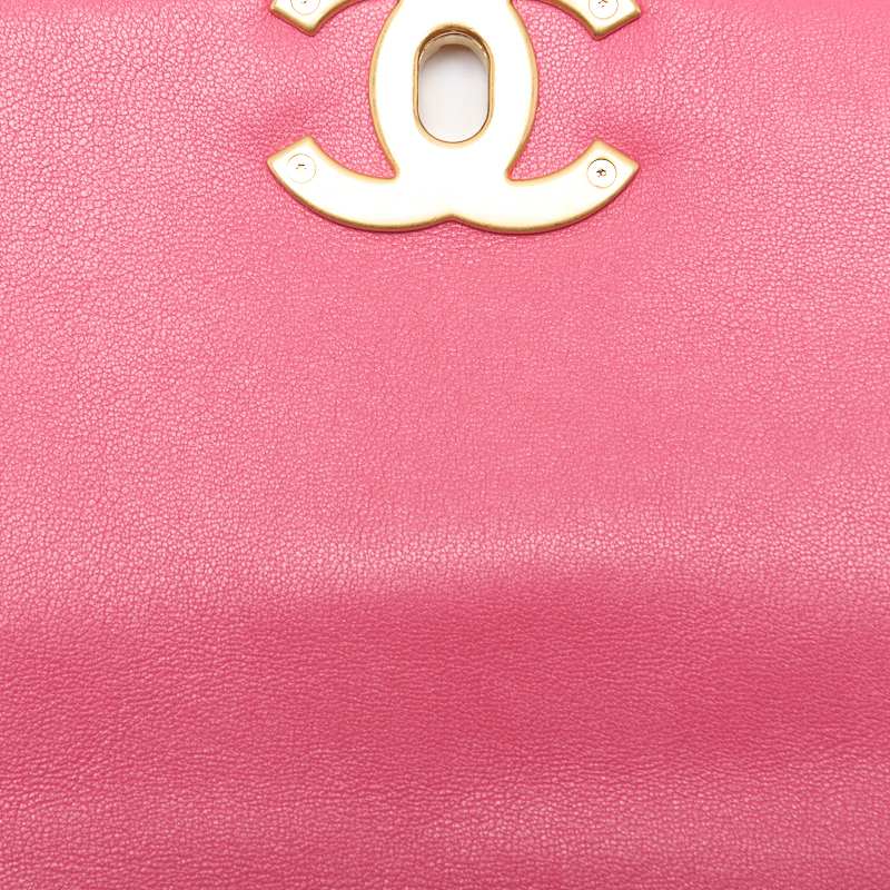 CHANEL 19 Tote Bag Matelasse 2WAY Chain Shoulder Lambskin Pink Gold-Tone Hardware Pre-Owned - Vintage La Charme