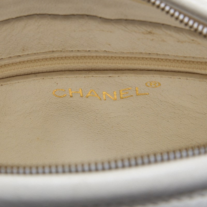 CHANEL Shoulder Bag, Coco Mark With Fringe Bijou Chain, Bicolor Lambskin, White, Gold-Tone Hardware, Pre-Owned - Vintage La Charme