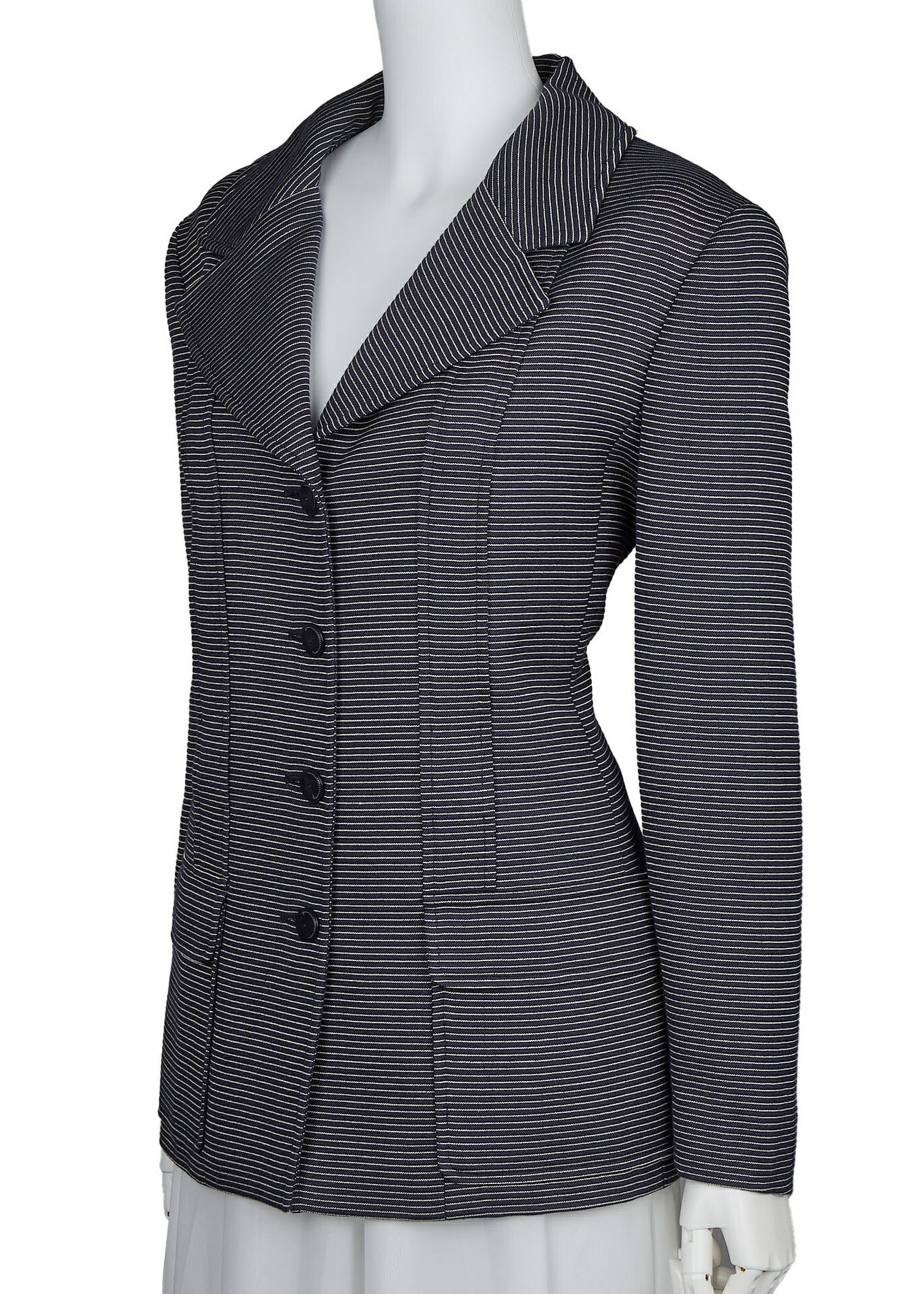 CHANEL Jacket Long Sleeve Coco Button Border Wool Silk Black Gold-Tone Hardware Pre-Owned - Vintage La Charme