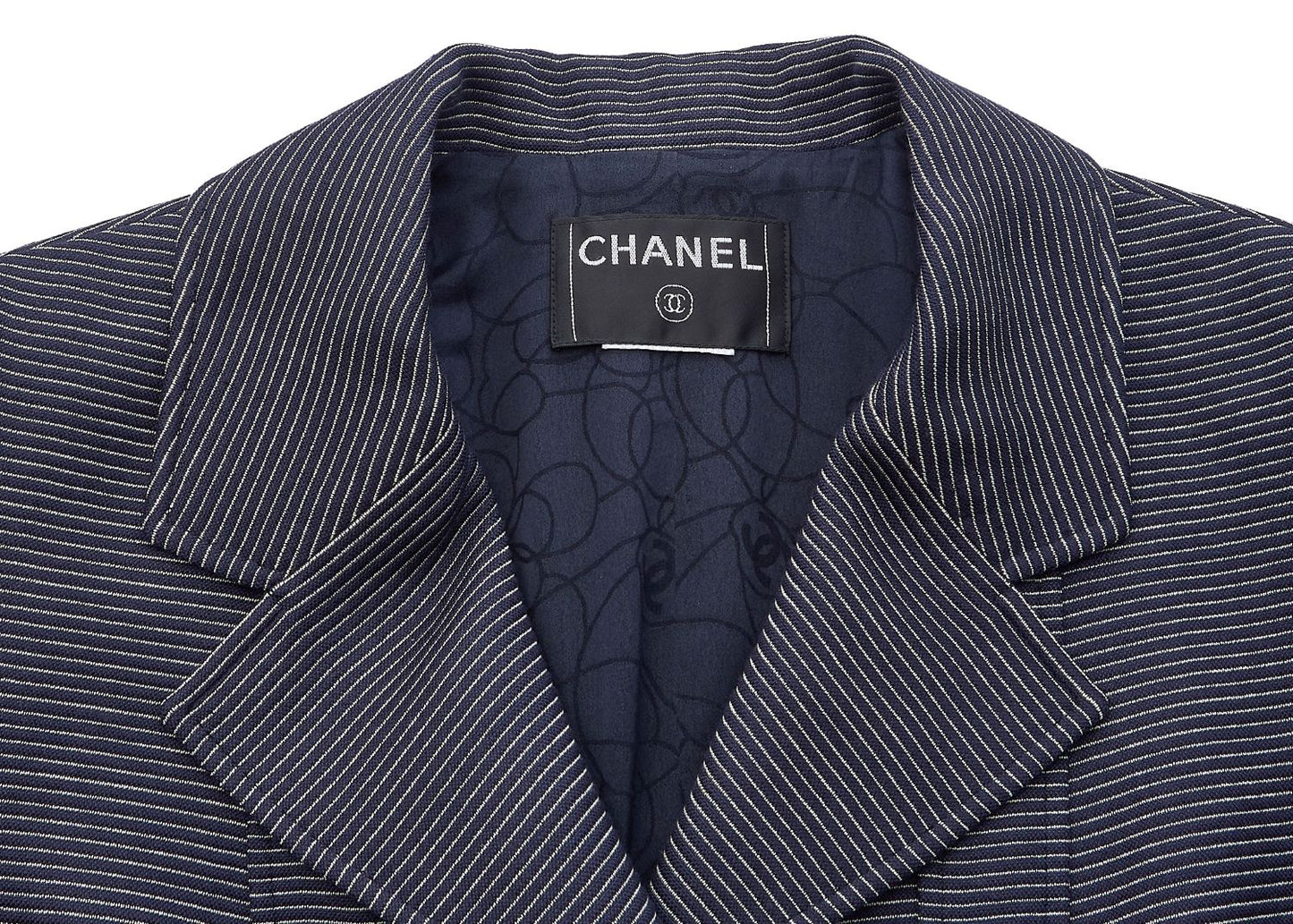 CHANEL Jacket Long Sleeve Coco Button Border Wool Silk Black Gold-Tone Hardware Pre-Owned - Vintage La Charme