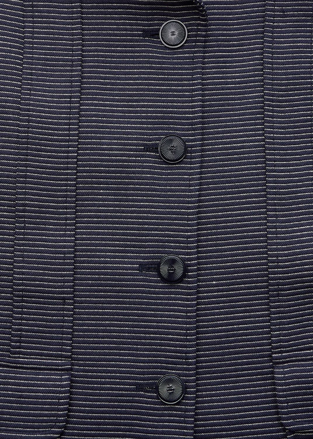 CHANEL Jacket Long Sleeve Coco Button Border Wool Silk Black Gold-Tone Hardware Pre-Owned - Vintage La Charme