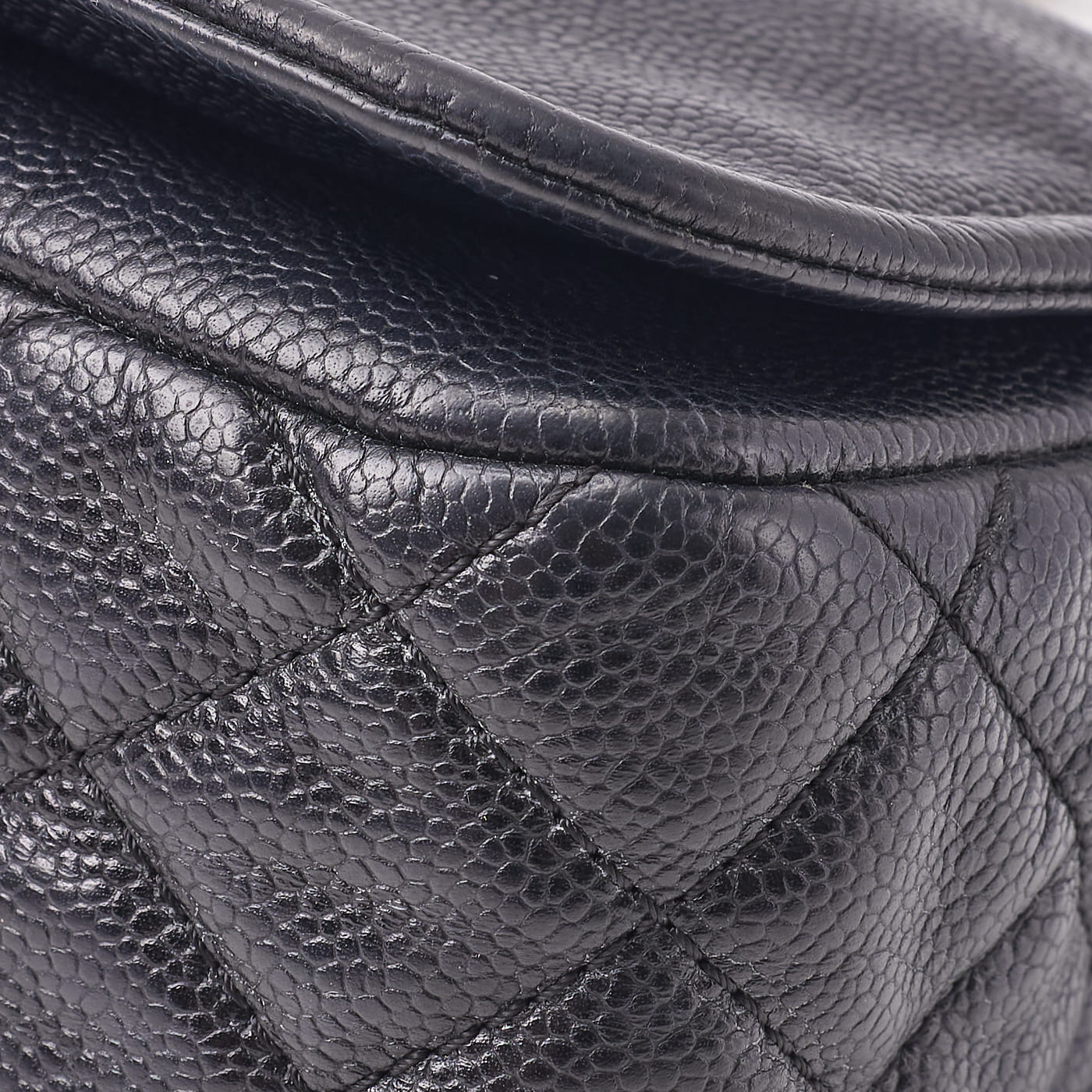 CHANEL Tote Bag Matelasse Coco Mark Chain Shoulder Soft Caviar Skin Black Silver-Tone Hardware Pre-Owned - Vintage La Charme