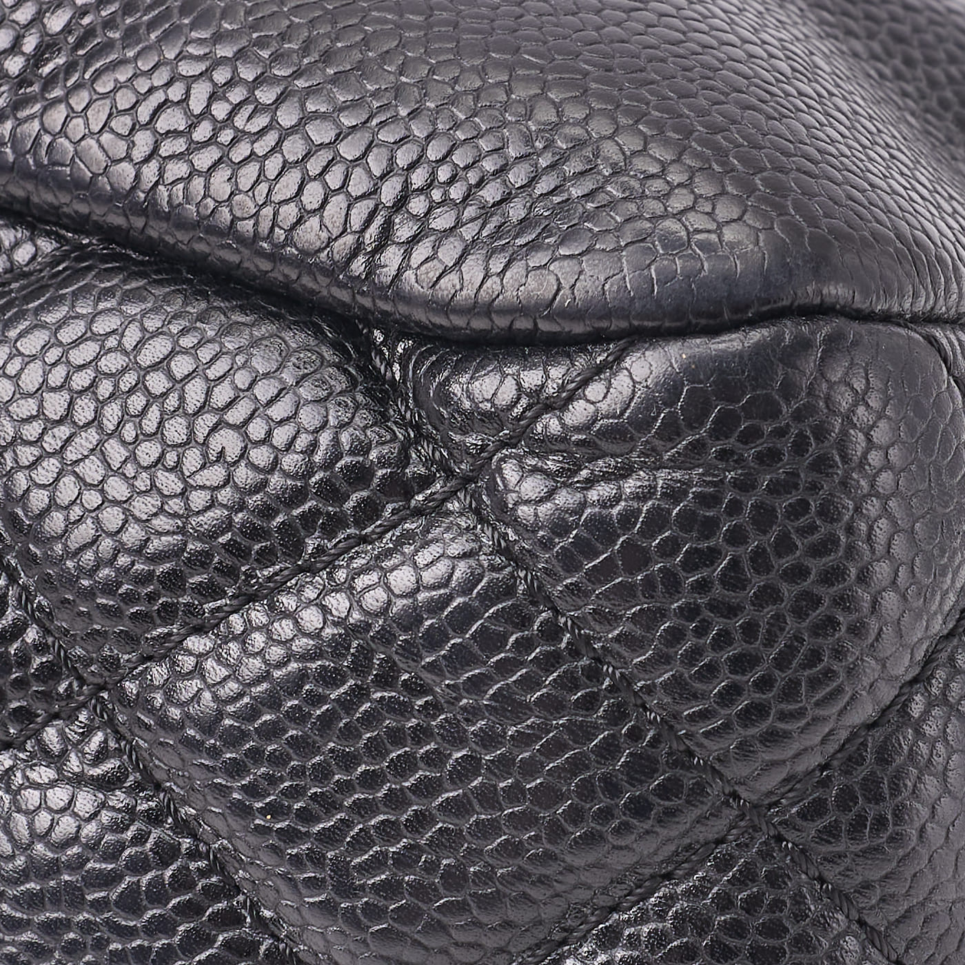 CHANEL Tote Bag Matelasse Coco Mark Chain Shoulder Soft Caviar Skin Black Silver-Tone Hardware Pre-Owned - Vintage La Charme