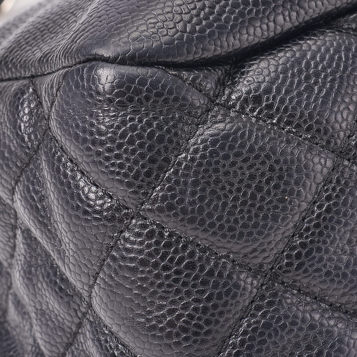 CHANEL Tote Bag Matelasse Coco Mark Chain Shoulder Soft Caviar Skin Black Silver-Tone Hardware Pre-Owned - Vintage La Charme