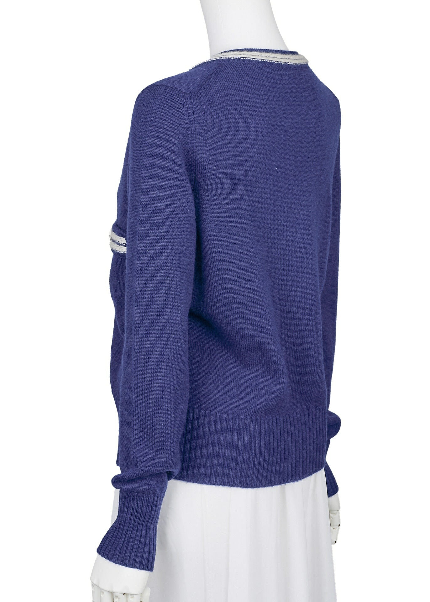 CHANEL Cardigan Outerwear Jacket, Coco Button, Cashmere, Navy, Gold-Tone Hardware, Pre-Owned - Vintage La Charme