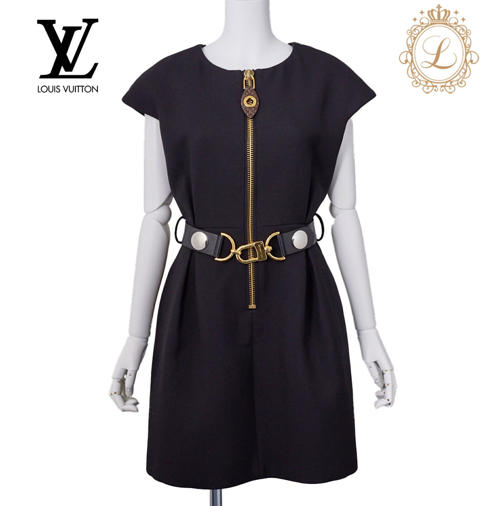 Louis Vuitton One Piece Dress, Monogram, Wool, Black, Silver-Tone Hardware, Pre-Owned - Vintage La Charme