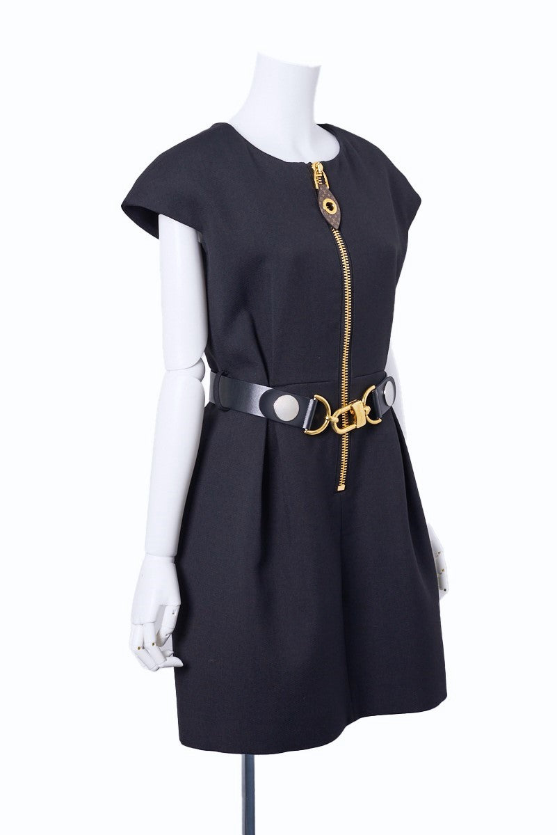 Louis Vuitton One Piece Dress, Monogram, Wool, Black, Silver-Tone Hardware, Pre-Owned - Vintage La Charme