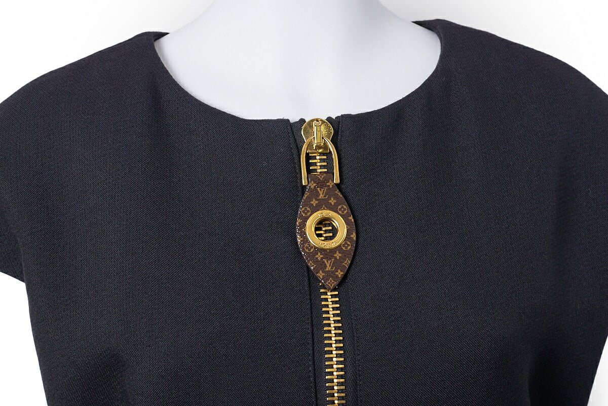 Louis Vuitton One Piece Dress, Monogram, Wool, Black, Silver-Tone Hardware, Pre-Owned - Vintage La Charme