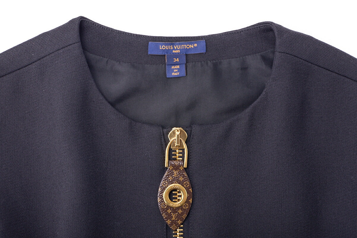 Louis Vuitton One Piece Dress, Monogram, Wool, Black, Silver-Tone Hardware, Pre-Owned - Vintage La Charme