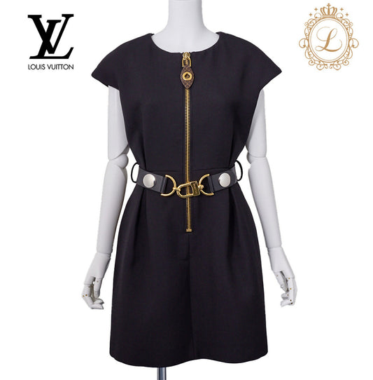 Louis Vuitton One Piece Dress, Monogram, Wool, Black, Silver-Tone Hardware, Pre-Owned - Vintage La Charme
