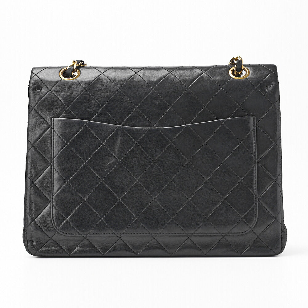CHANEL Shoulder Bag, Matelasse Double Flap, Lambskin, Black, Gold-Tone Hardware, Pre-Owned - Vintage La Charme