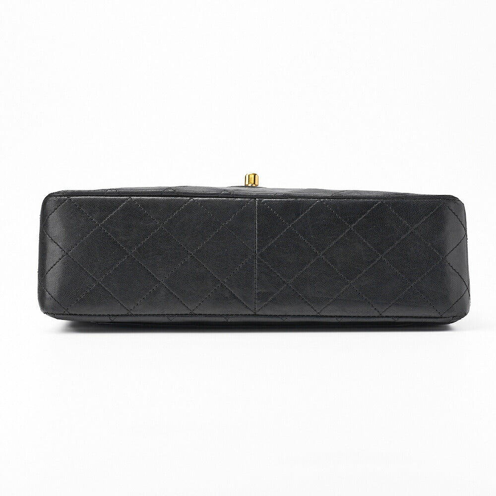 CHANEL Shoulder Bag, Matelasse Double Flap, Lambskin, Black, Gold-Tone Hardware, Pre-Owned - Vintage La Charme