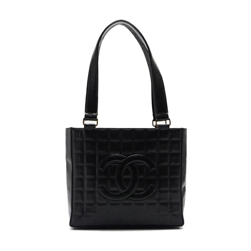 CHANEL Tote Bag, Coco Mark Chocolate Bar, Enamel, Black, Gold-Tone Hardware, Pre-Owned - Vintage La Charme