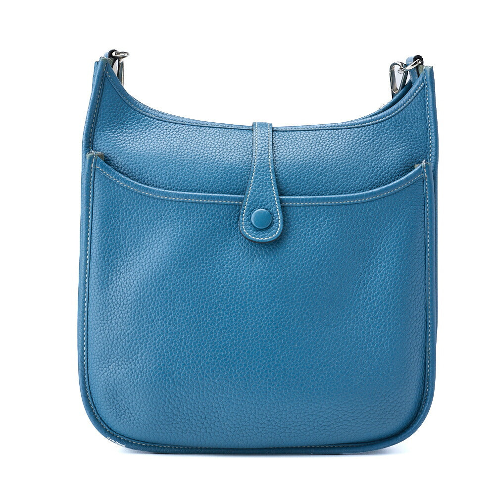 HERMES Shoulder Bag Evelyn PM 2 de Tryon Clemence Blue Jean Silver-Tone Hardware Pre-Owned - Vintage La Charme