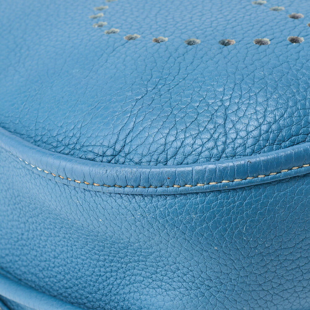 HERMES Shoulder Bag Evelyn PM 2 de Tryon Clemence Blue Jean Silver-Tone Hardware Pre-Owned - Vintage La Charme