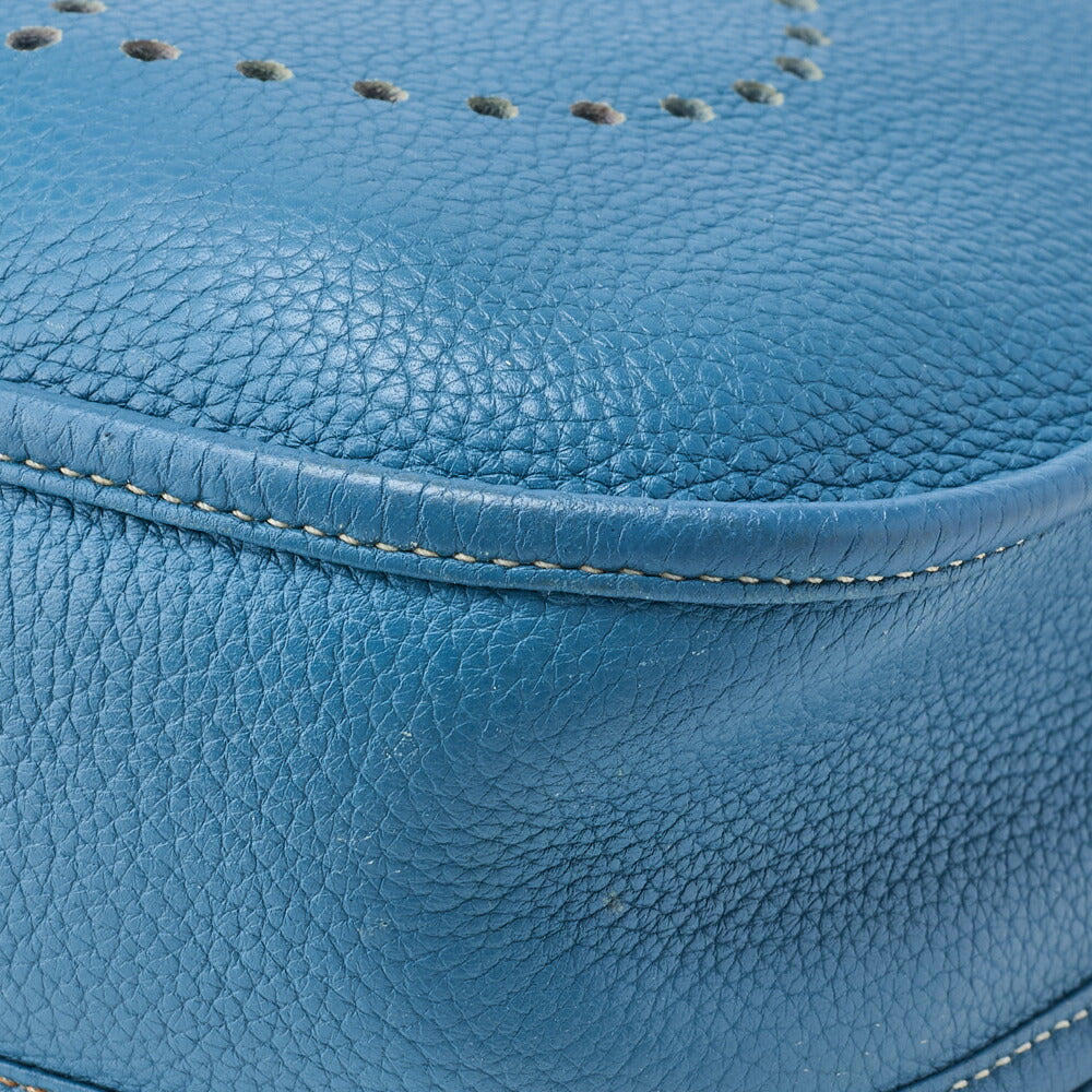 HERMES Shoulder Bag Evelyn PM 2 de Tryon Clemence Blue Jean Silver-Tone Hardware Pre-Owned - Vintage La Charme