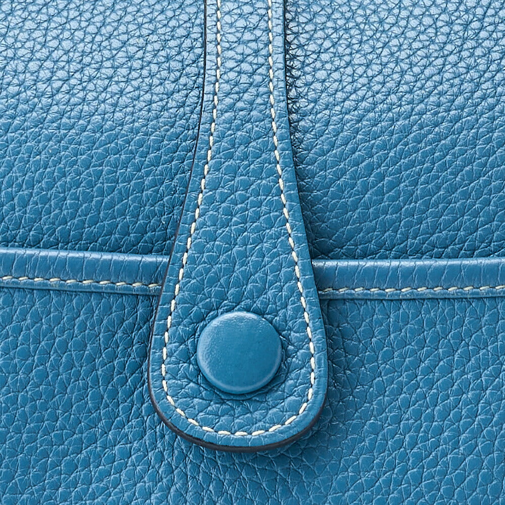 HERMES Shoulder Bag Evelyn PM 2 de Tryon Clemence Blue Jean Silver-Tone Hardware Pre-Owned - Vintage La Charme