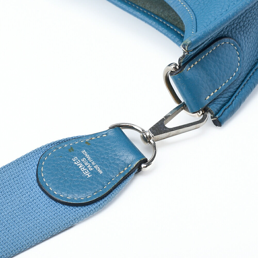 HERMES Shoulder Bag Evelyn PM 2 de Tryon Clemence Blue Jean Silver-Tone Hardware Pre-Owned - Vintage La Charme