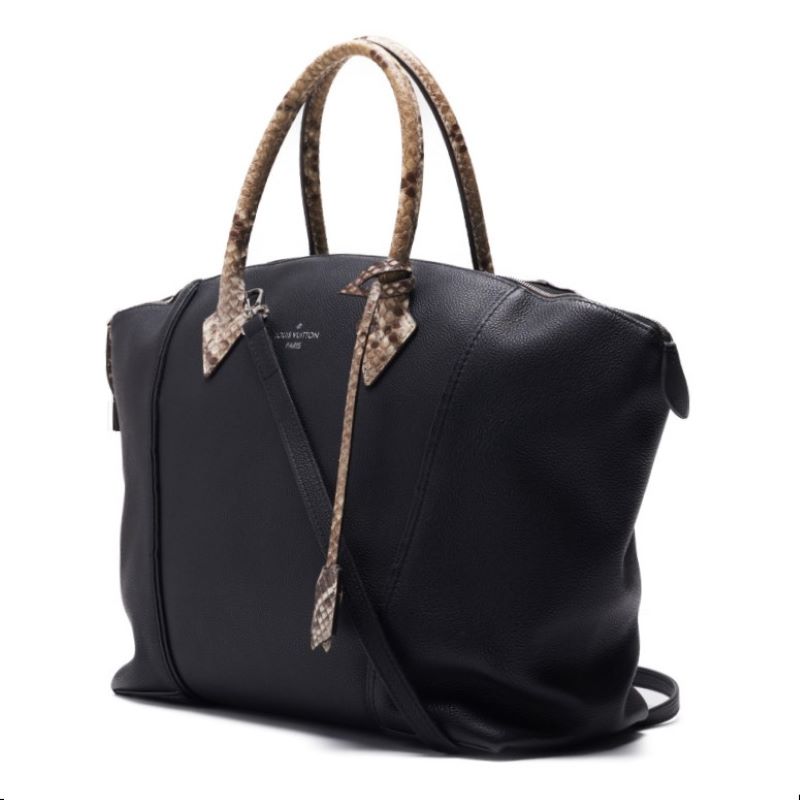 Louis Vuitton Handbag 2WAY Python Noir Silver-Tone Hardware Pre-Owned - Vintage La Charme