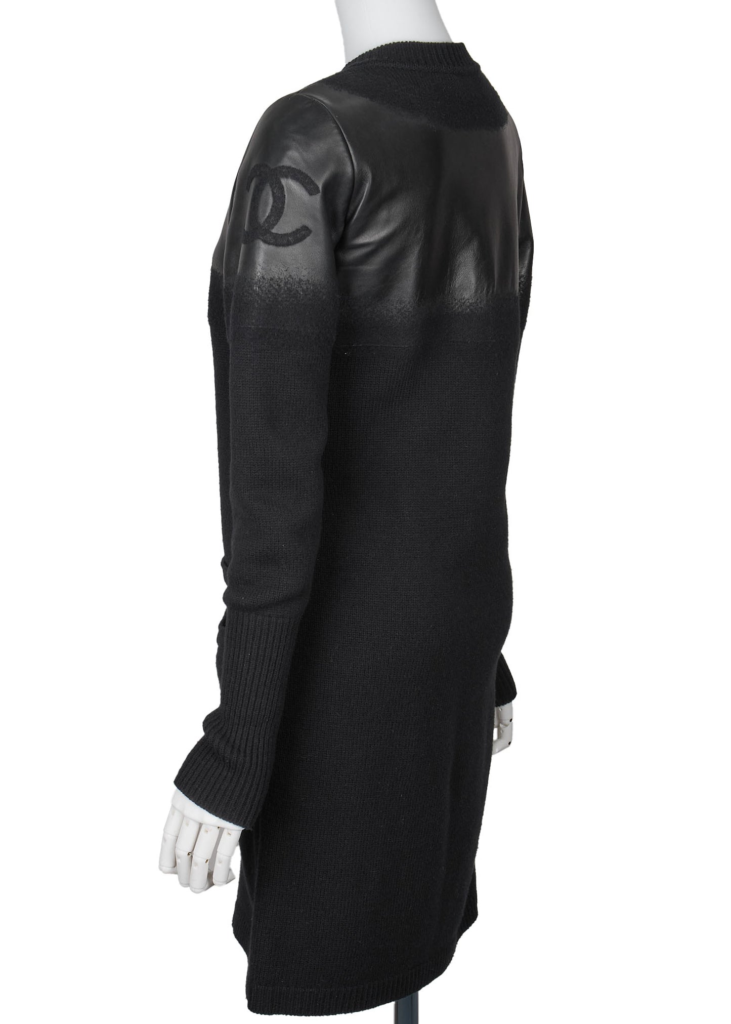 CHANEL Outerwear Jacket, Coco Mark, Leather, Black, Silver-Tone Hardware, Pre-Owned - Vintage La Charme