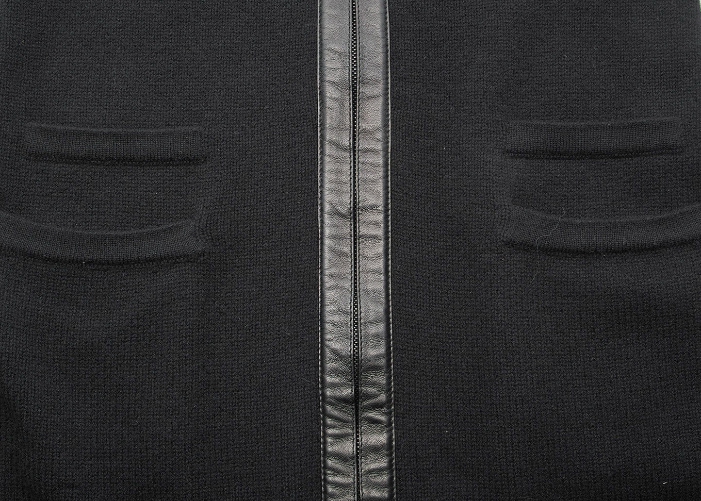 CHANEL Outerwear Jacket, Coco Mark, Leather, Black, Silver-Tone Hardware, Pre-Owned - Vintage La Charme
