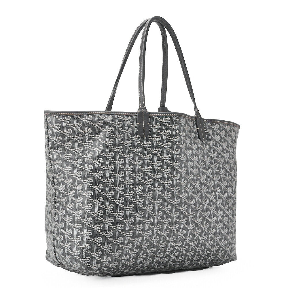 Goyard Saint Louis PM Tote Bag Coated Canvas Gray Silver-Tone Hardware Pre-Owned - Vintage La Charme