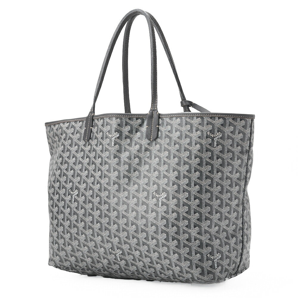 Goyard Saint Louis PM Tote Bag Coated Canvas Gray Silver-Tone Hardware Pre-Owned - Vintage La Charme