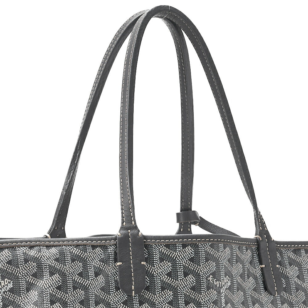 Goyard Saint Louis PM Tote Bag Coated Canvas Gray Silver-Tone Hardware Pre-Owned - Vintage La Charme