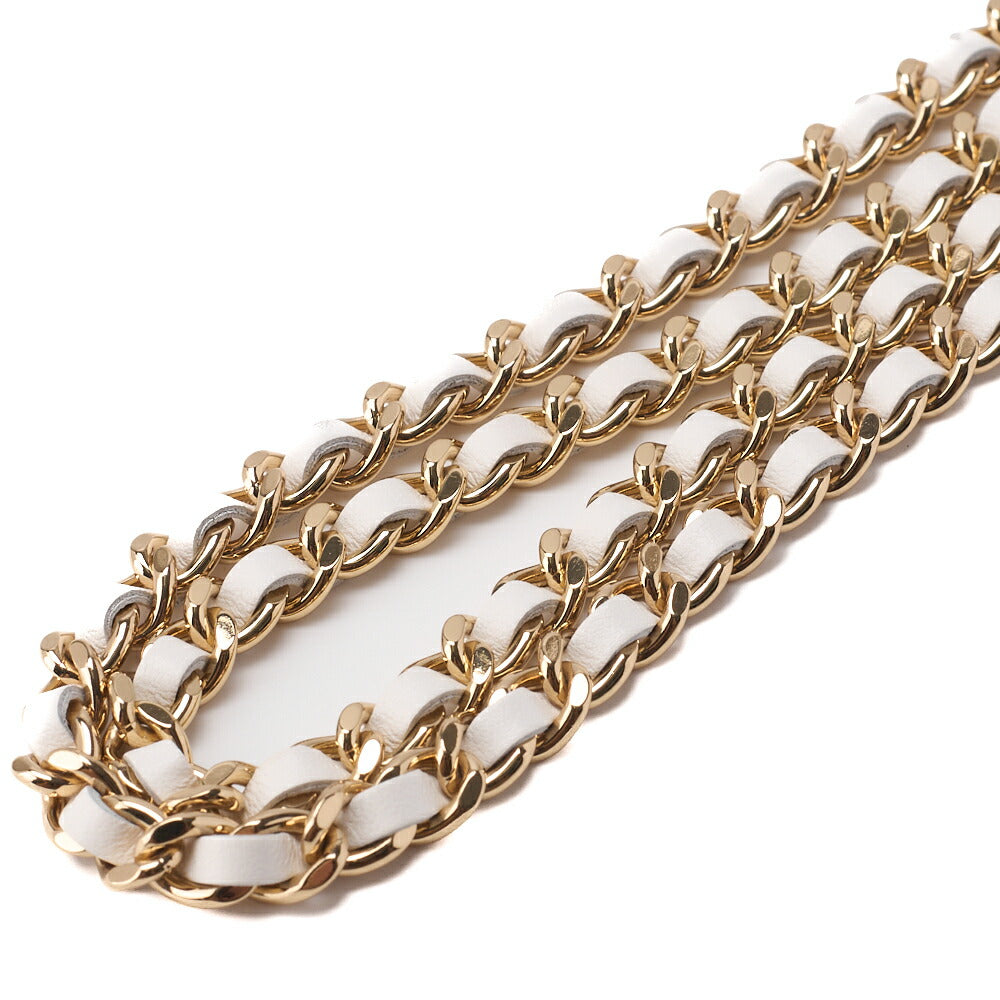 CHANEL Mini Shoulder Bag, Matelasse, Chain Shoulder, Tweed, White, Gold-Tone Hardware, Pre-Owned - Vintage La Charme