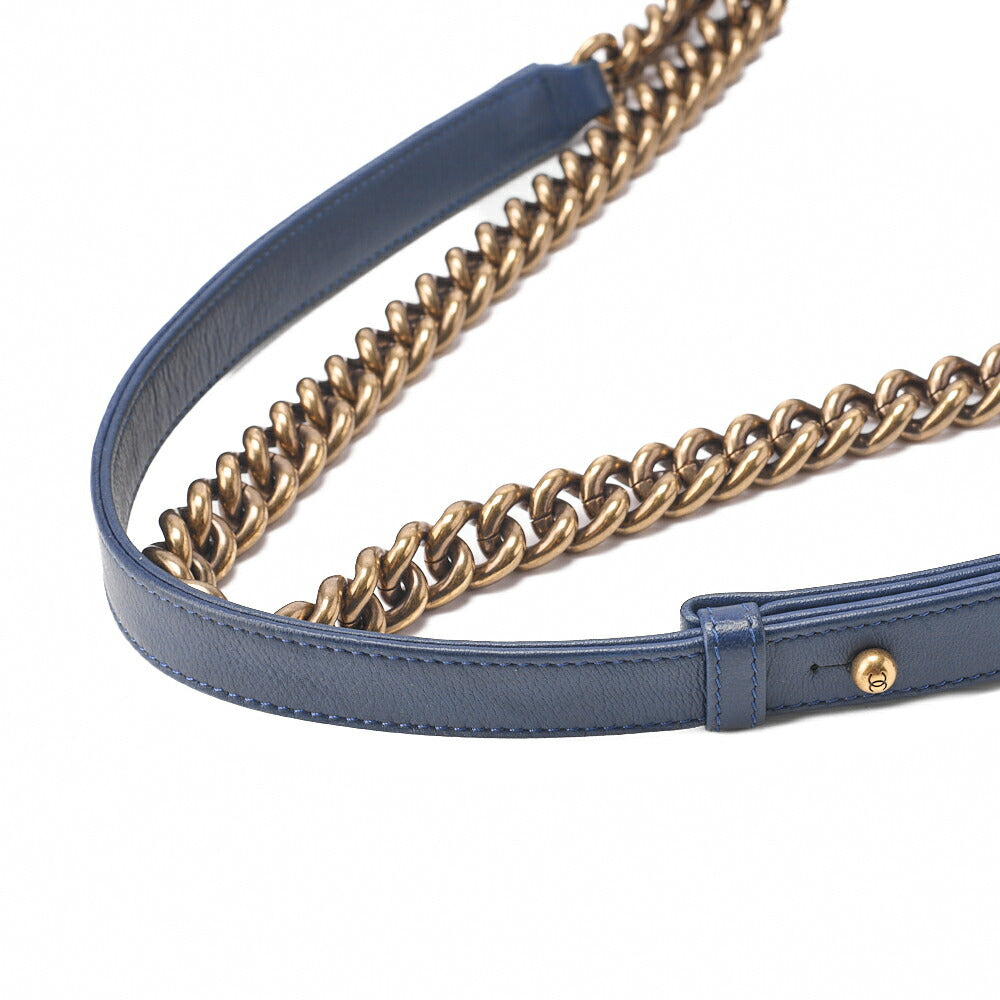 CHANEL Shoulder Bag, Patchwork, Chain Shoulder, Denim, Blue, Gold-Tone Hardware, Pre-Owned - Vintage La Charme