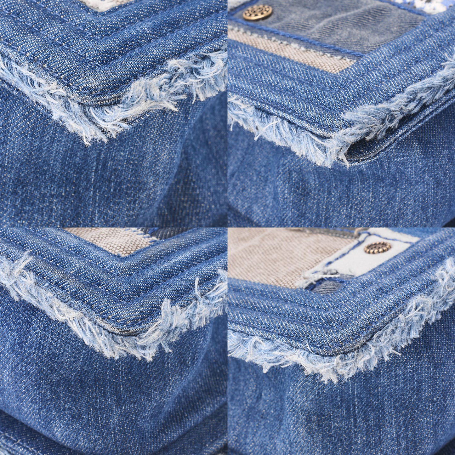 CHANEL Shoulder Bag, Patchwork, Chain Shoulder, Denim, Blue, Gold-Tone Hardware, Pre-Owned - Vintage La Charme