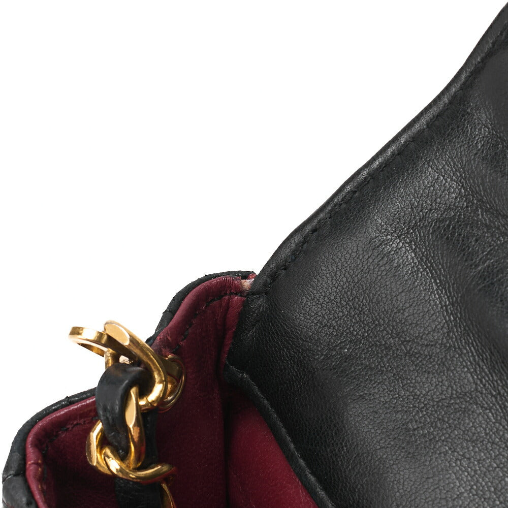 CHANEL Shoulder Bag Matelasse Push Lock Lambskin Black Gold-Tone Hardware Pre-Owned - Vintage La Charme