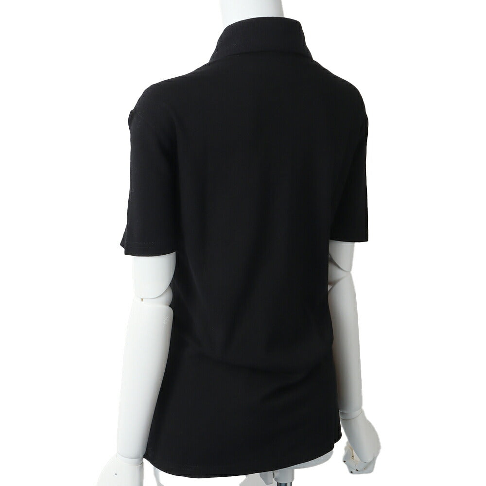 CHANEL Polo Shirt, Coco Mark Logo Button, Cut-and-Sew, Cotton, Black, Gold-Tone Hardware, Pre-Owned - Vintage La Charme