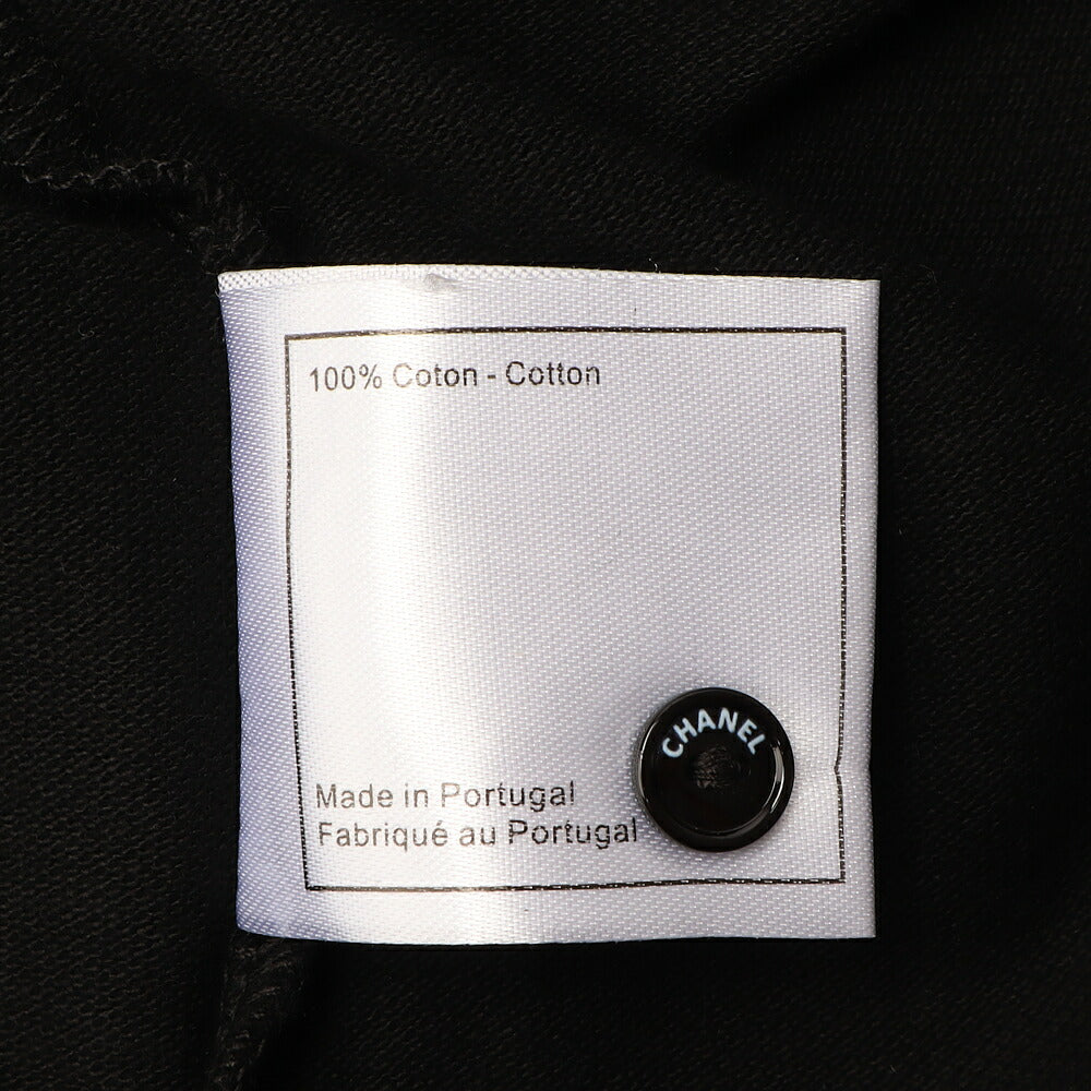 CHANEL Polo Shirt, Coco Mark Logo Button, Cut-and-Sew, Cotton, Black, Gold-Tone Hardware, Pre-Owned - Vintage La Charme