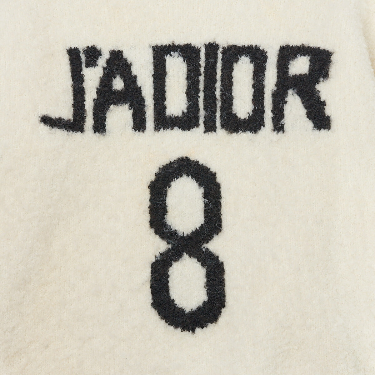 Dior Knit Sweater Top, J'ADIOR Logo, Wool Blend, White, Silver-Tone Hardware, Pre-Owned - Vintage La Charme