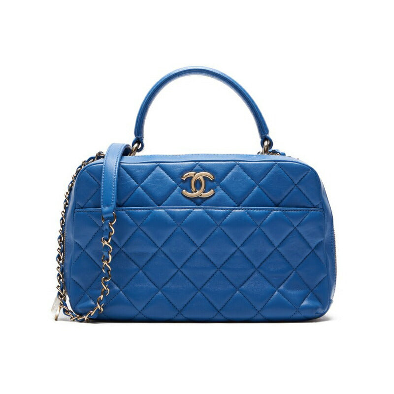 CHANEL Handbag 2WAY Matelasse Lambskin Light Blue Gold-Tone Hardware Pre-Owned - Vintage La Charme