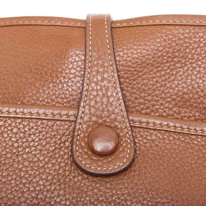 HERMES Shoulder Bag Tryon Clemence Evelyn PM, Leather, Gold, Silver-Tone Hardware, Pre-Owned - Vintage La Charme