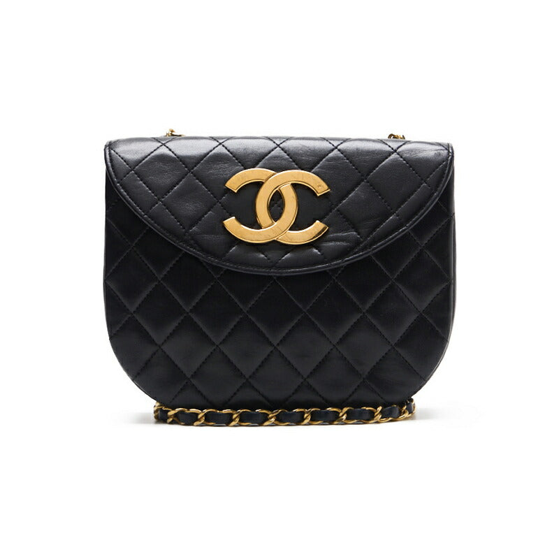 CHANEL Shoulder Bag, Deca Coco Round Flap Push Lock Chain Shoulder, Lambskin, Black, Gold-Tone Hardware, Pre-Owned - Vintage La Charme