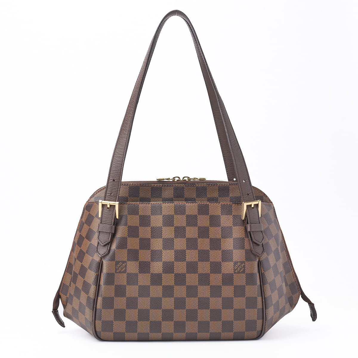 Louis Vuitton Handbag Damier Belem MM PVC Leather Brown Gold-Tone Hardware Pre-Owned - Vintage La Charme