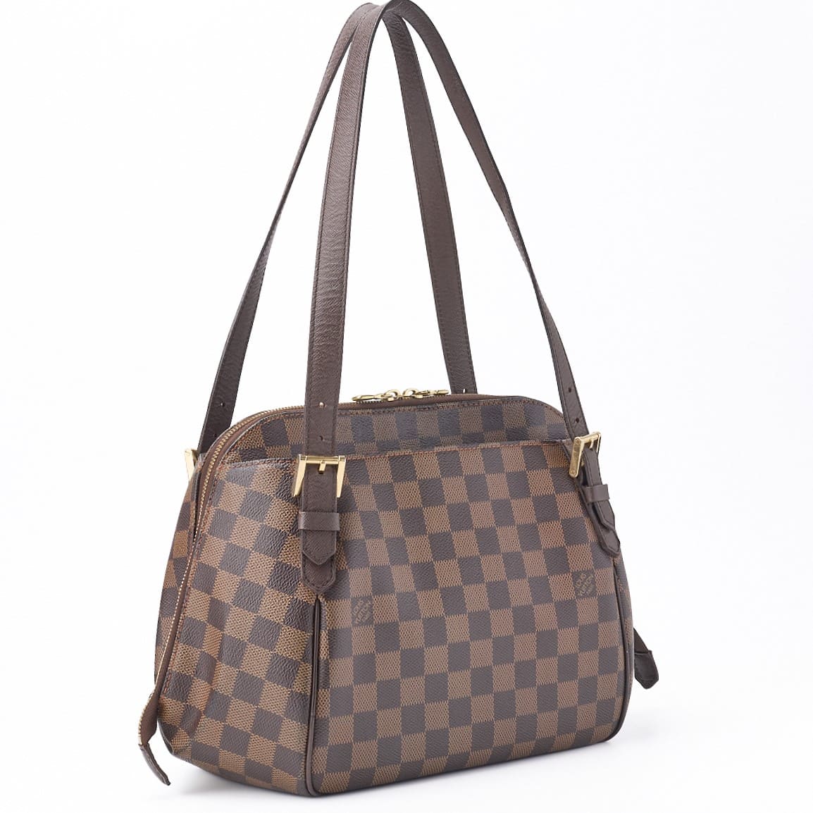 Louis Vuitton Handbag Damier Belem MM PVC Leather Brown Gold-Tone Hardware Pre-Owned - Vintage La Charme
