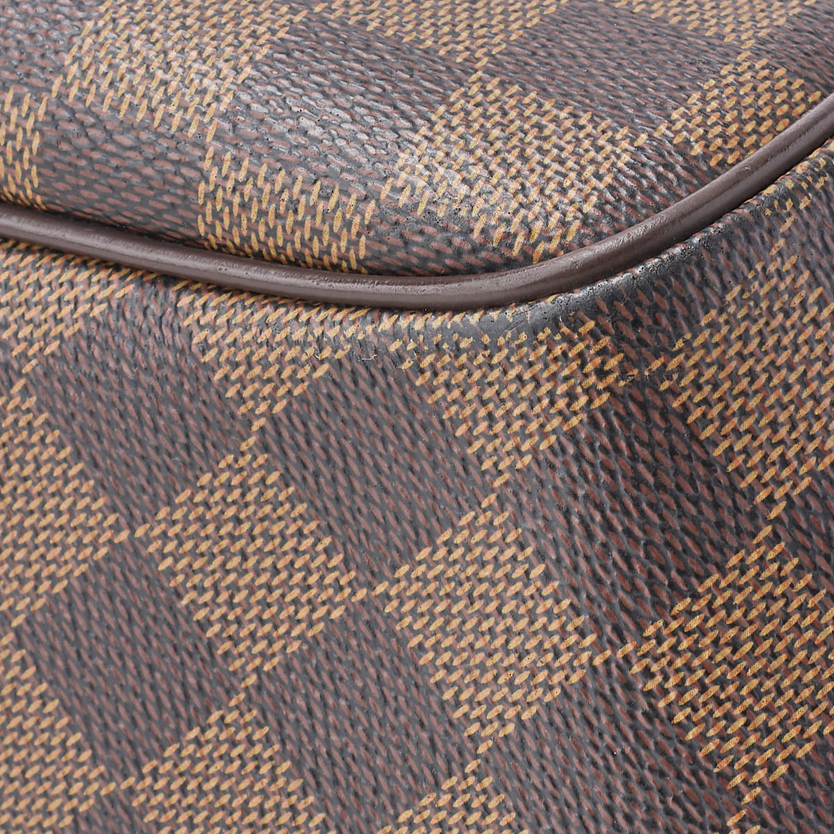 Louis Vuitton Handbag Damier Belem MM PVC Leather Brown Gold-Tone Hardware Pre-Owned - Vintage La Charme