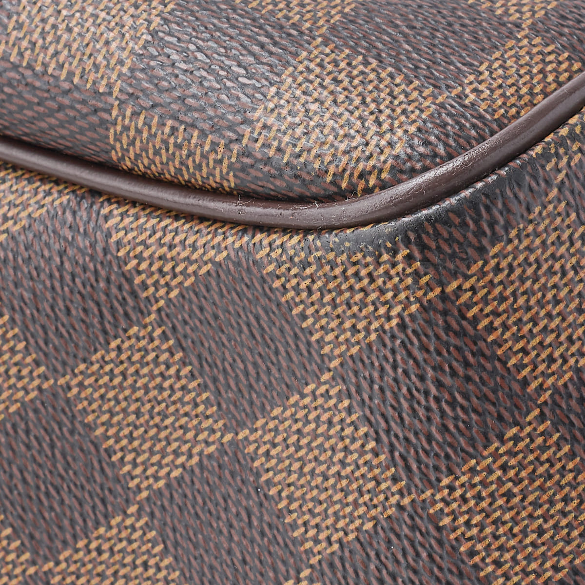 Louis Vuitton Handbag Damier Belem MM PVC Leather Brown Gold-Tone Hardware Pre-Owned - Vintage La Charme