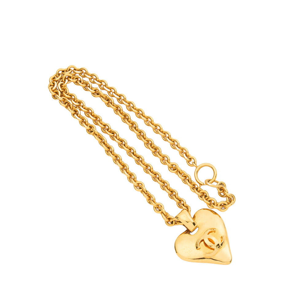 Chanel Tote Bag, Coco Mark Heart, Gold Plated, Gold, Gold-Tone Hardware, Pre-Owned - Vintage La Charme