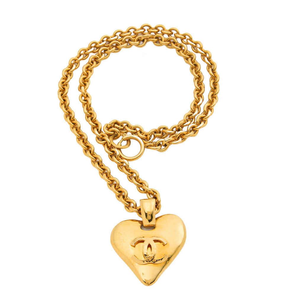 Chanel Tote Bag, Coco Mark Heart, Gold Plated, Gold, Gold-Tone Hardware, Pre-Owned - Vintage La Charme