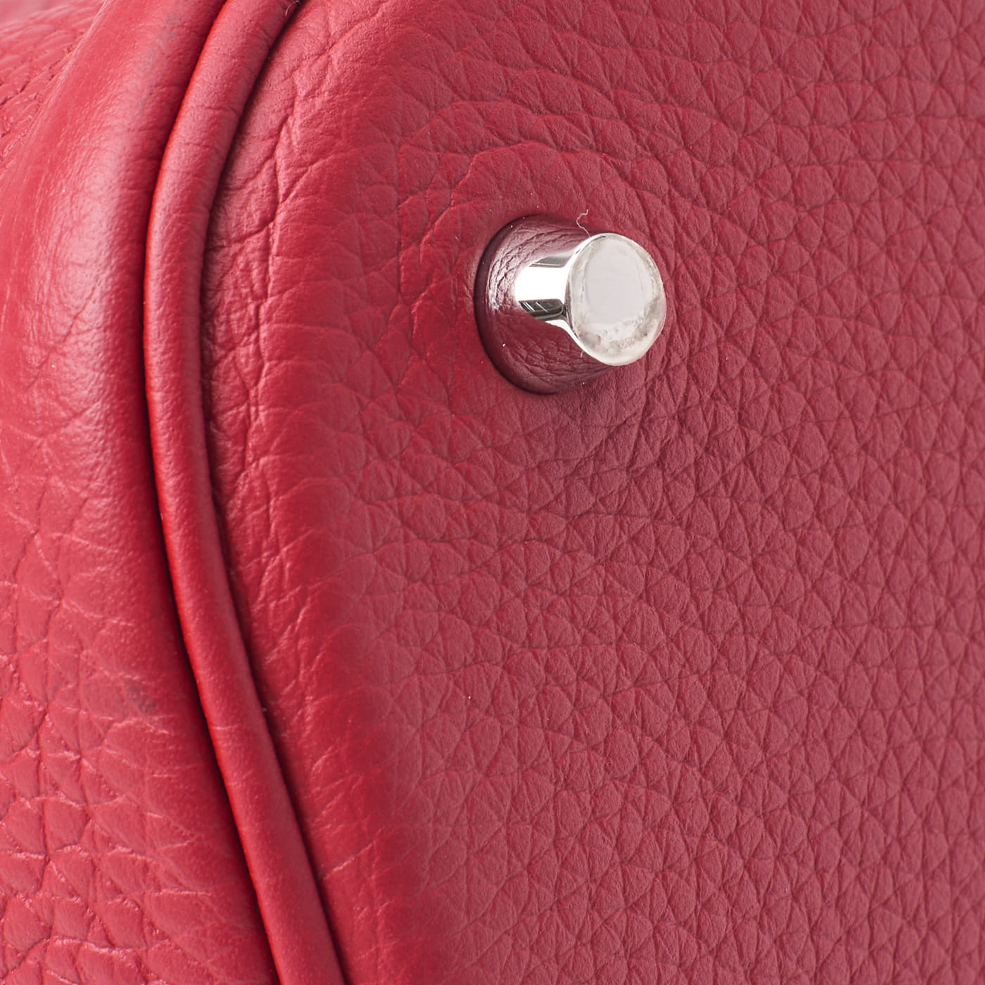 HERMES Picotan Rock GM Handbag Taurillon Clemence Rouge Casaque Silver-Tone Hardware Pre-Owned - Vintage La Charme