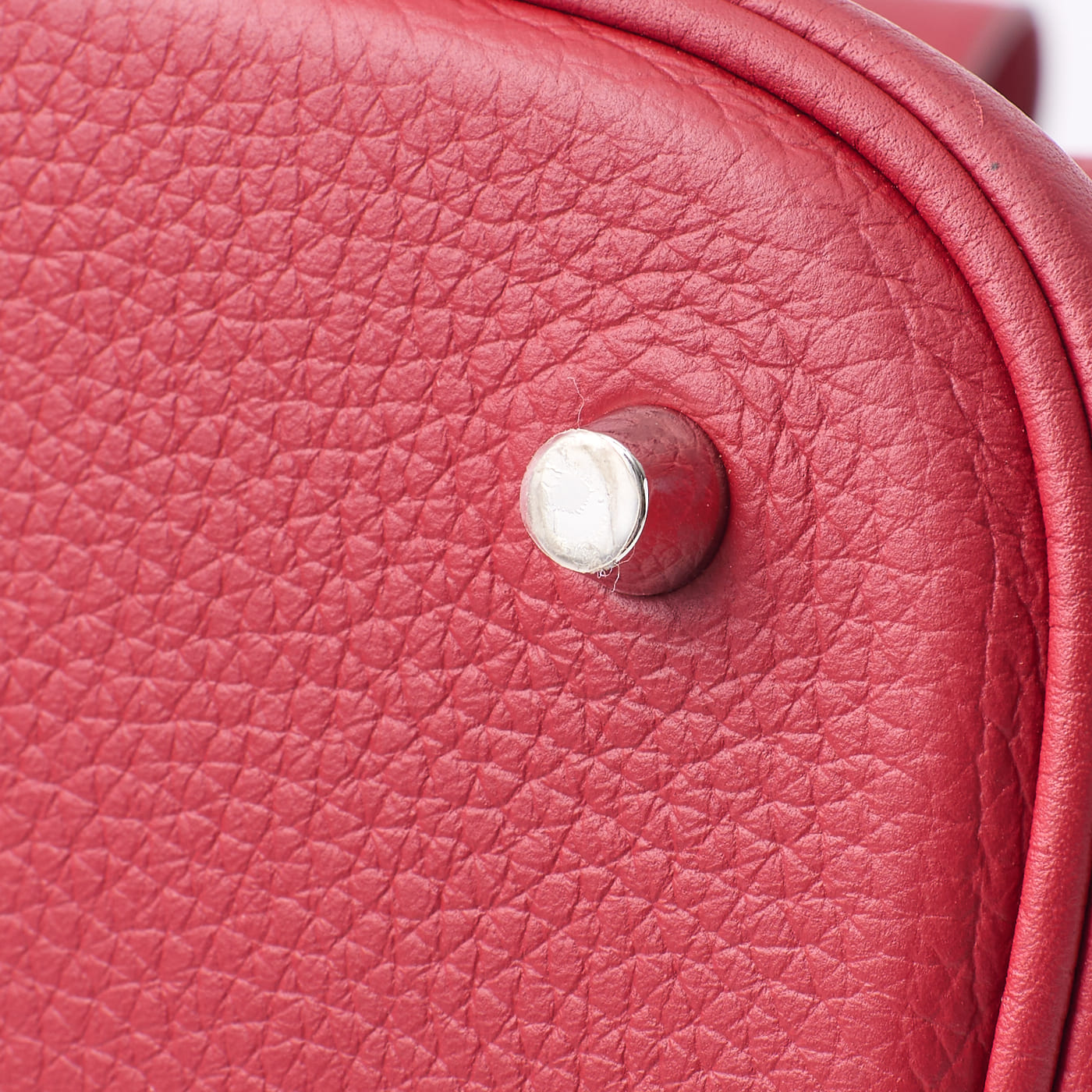 HERMES Picotan Rock GM Handbag Taurillon Clemence Rouge Casaque Silver-Tone Hardware Pre-Owned - Vintage La Charme