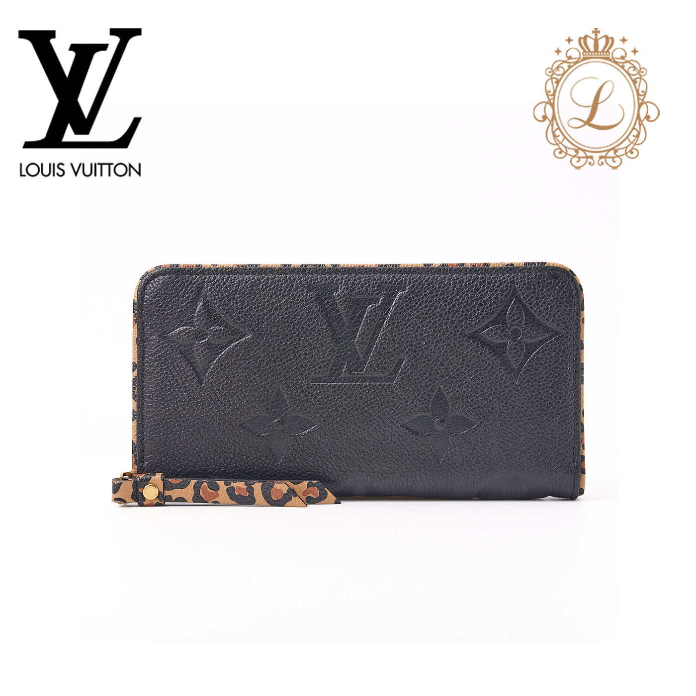 Louis Vuitton Zippy Wallet, Monogram Unplant, Leather, Black, Gold-Tone Hardware, Pre-Owned - Vintage La Charme