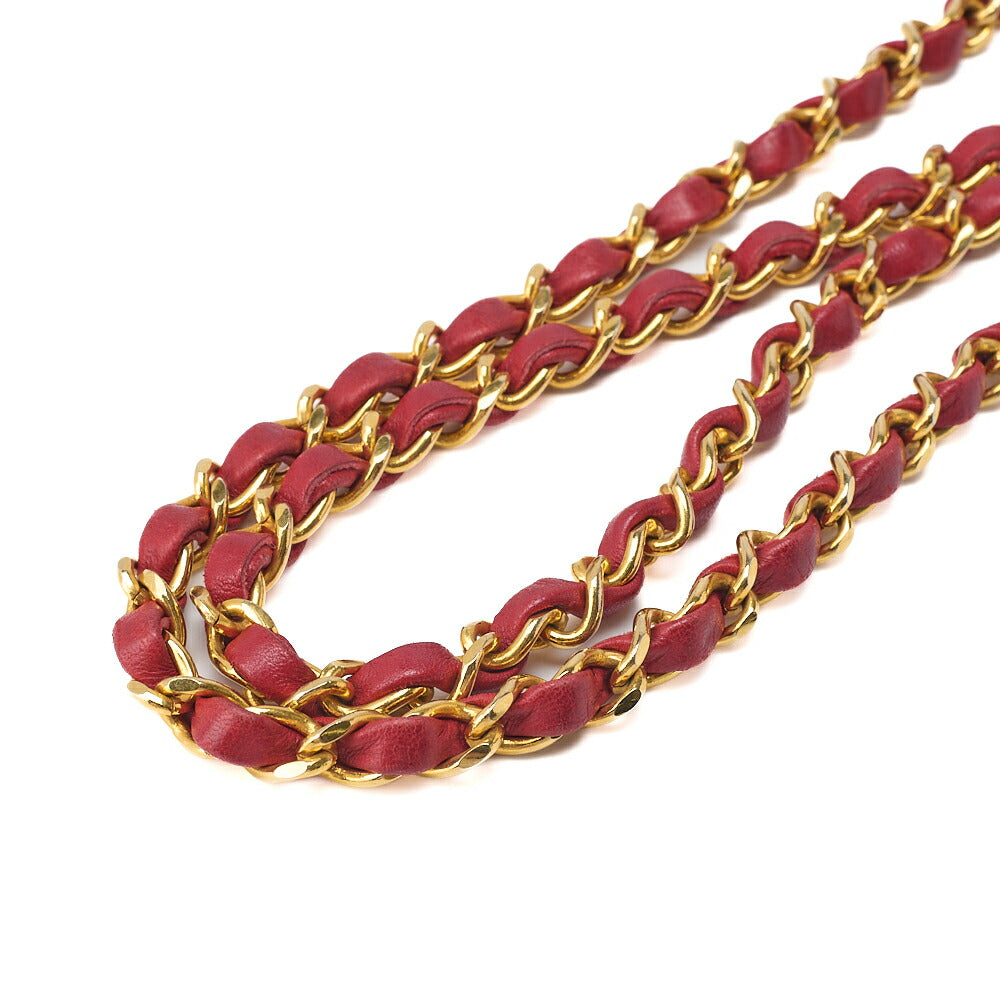 CHANEL Mini Shoulder Bag, Matelasse Full Flap, Chain Shoulder, Cotton, Red, Gold-Tone Hardware, Pre-Owned - Vintage La Charme